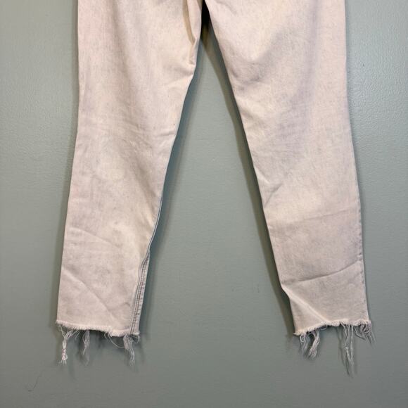 American Eagle Jeans Womens 2 Blue Light Wash Denim Straight Mid Rise Distressed - Picture 7 of 9